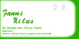 fanni milus business card